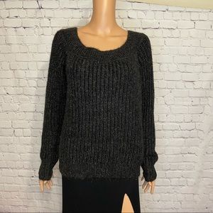 Forever 21 Charcoal knit long sleeve boho sweater size 2XL